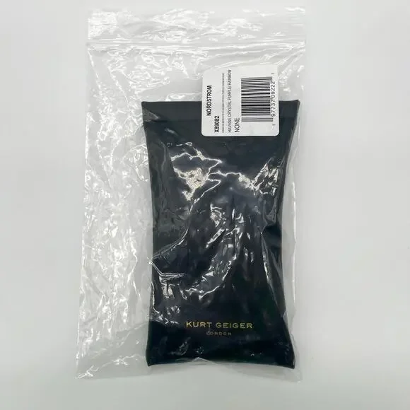 KURT GEIGER NWT Sunglasses, Cat Eye 53mm, Havana Crystal Purple Rainbow - Picture 4 of 15